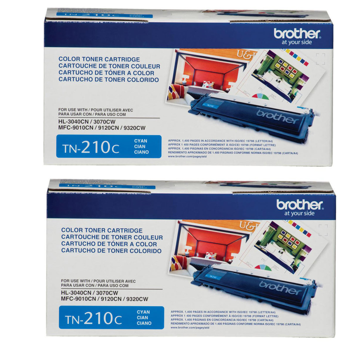 

Brother 2 Pack Cyan Toner Cartridge, 1400 Page Yield