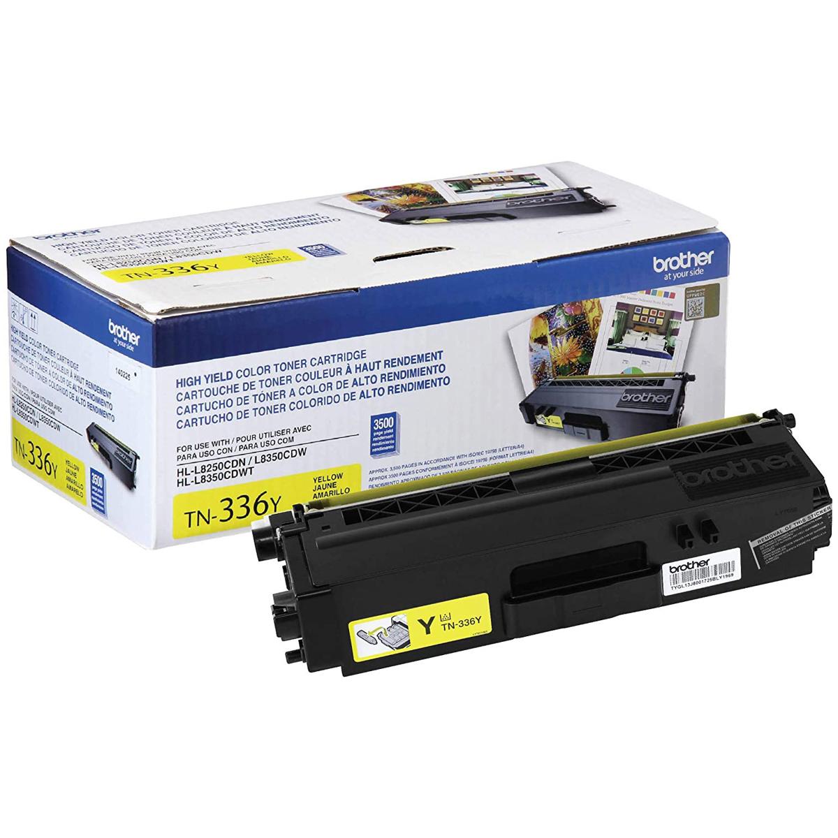 

Brother TN336 High Yield Yellow Toner Cartridge, Yield Up to 3500 Pages