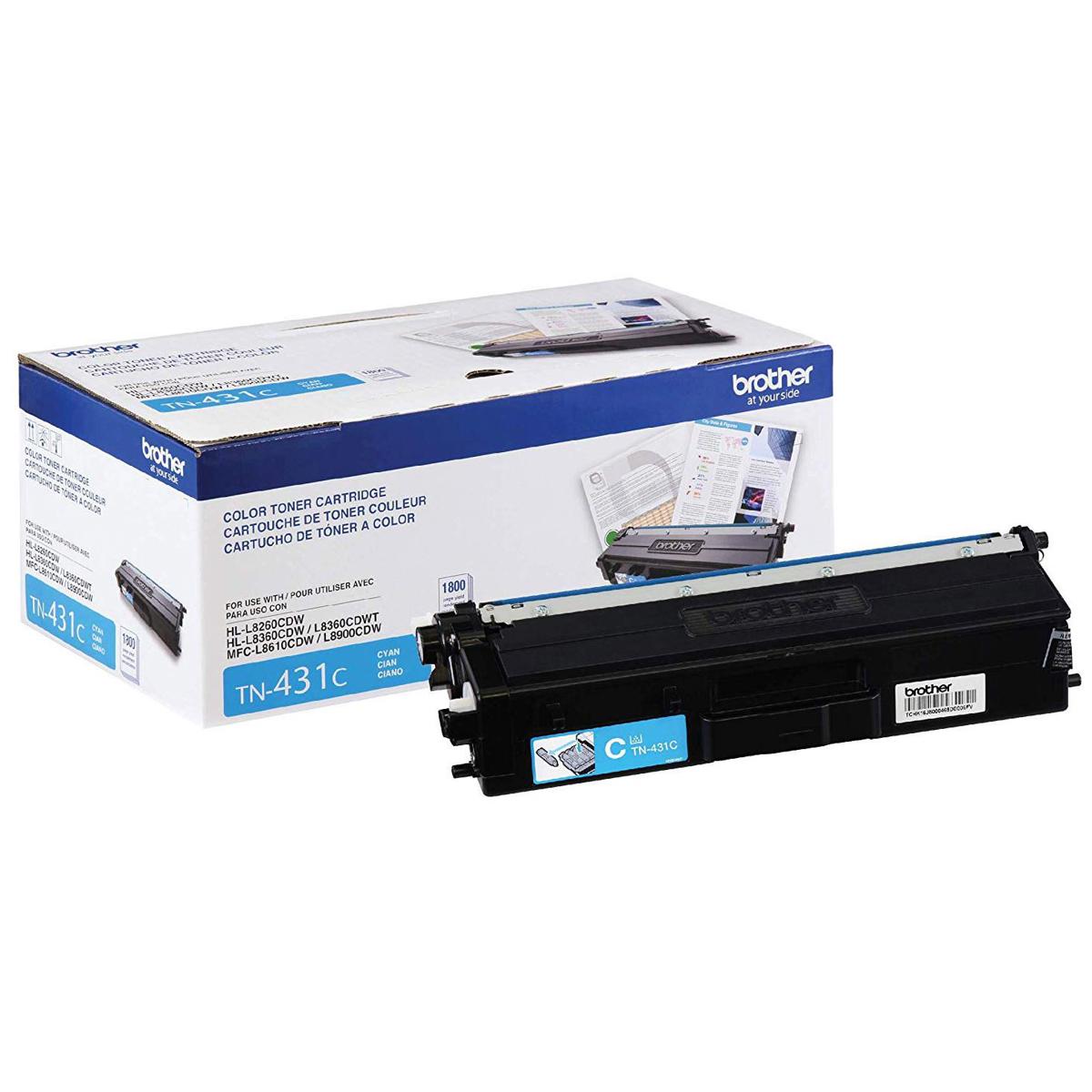 

Brother TN431 Standard Yield Toner Cartridge, Up to 1800 Pages, Cyan