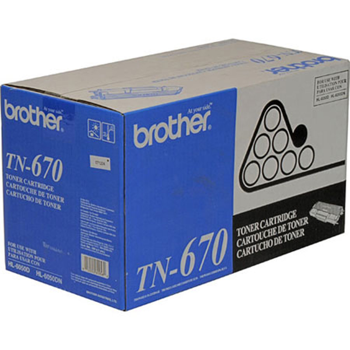 Brother TN670 Black Toner Cartridge, 7,500 Page Yield The Genuine Brother Replacement Toner Cartridge TN670 yields approx. 7,500 pages when printing at 5% coverage on A4/Letter sized paper.  Some Compatible Models:  Brother HL-6050, HL-6050D, HL-6050DN
