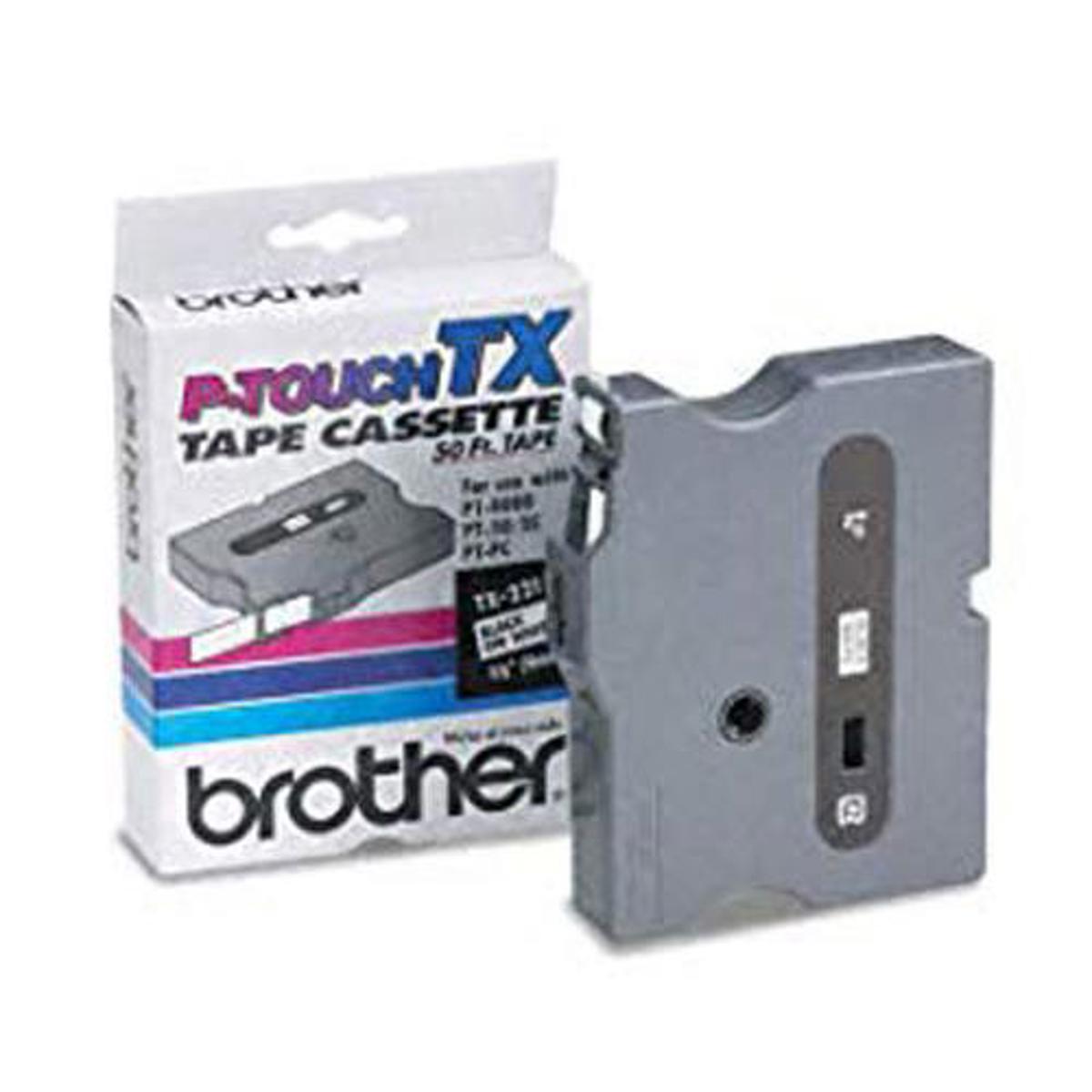 

Brother 0.35"x49.21' Tape for P-Touch Label Makers, Black on White