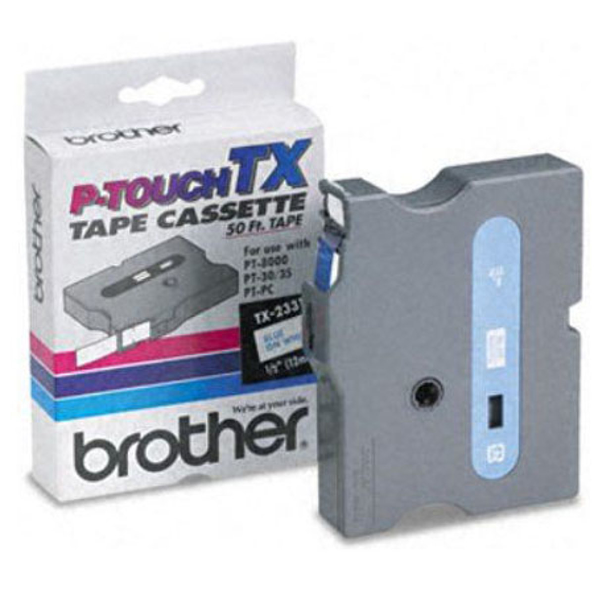 

Brother 0.47" Blue on White Laminated Tape for P-Touch (50 ft)