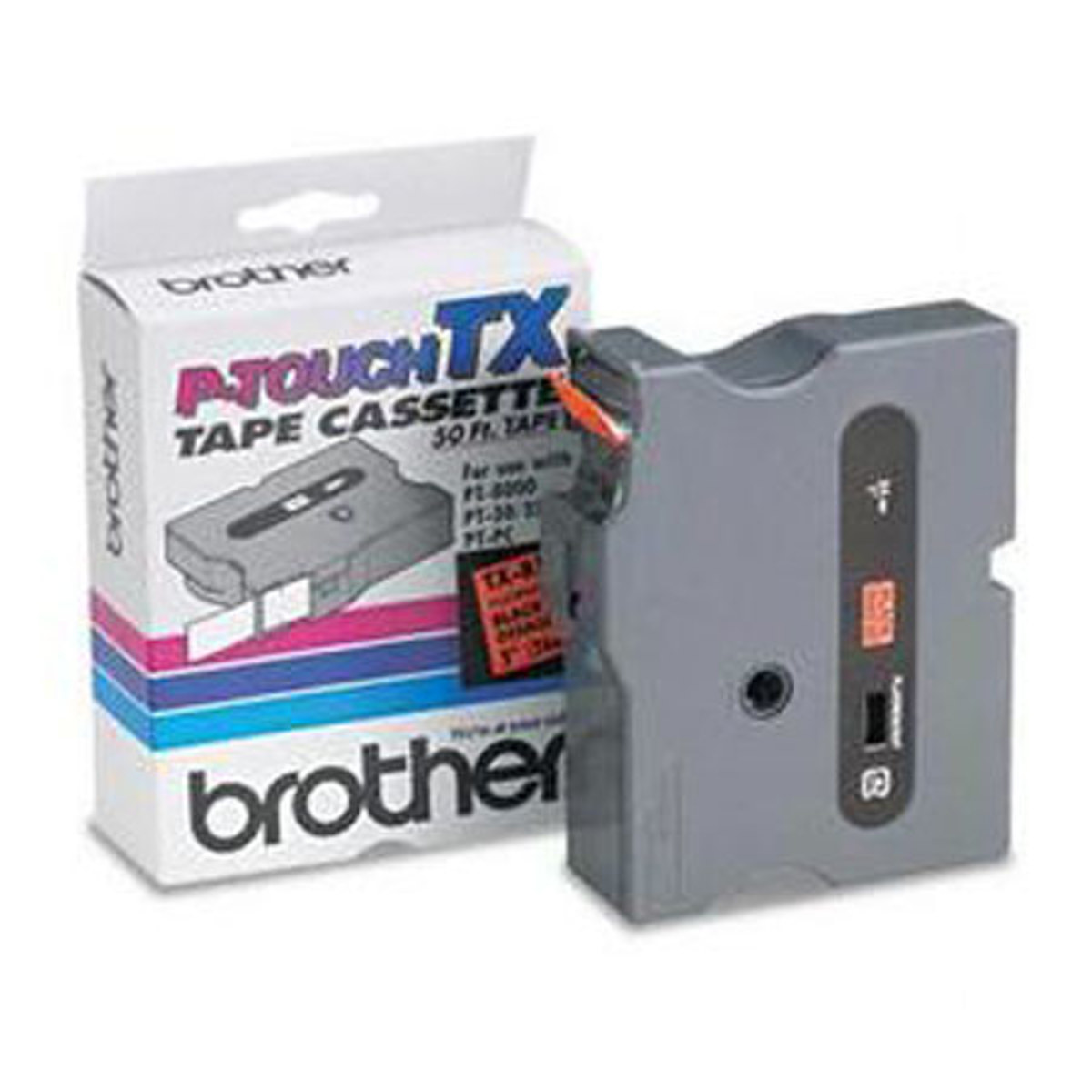 

Brother 12mm (0.47") White on Black Laminated Tape, 15m (50 ft) Tape Length