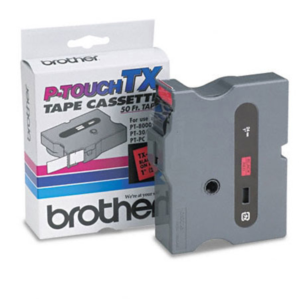 

Brother 24mm (0.94") Black on Red Laminated Tape, 15m (50 ft) Tape Length