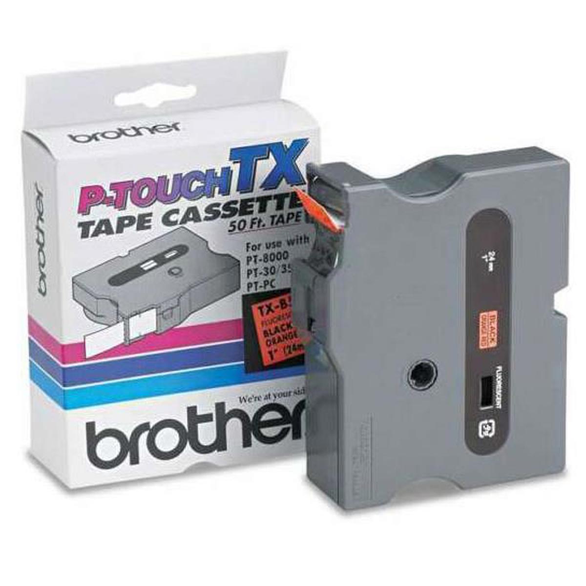 

Brother 0.94"x50' Laminated Tape for P-Touch Labelers, Black on Fluorescent