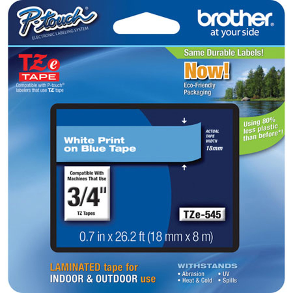

Brother TZe545 0.7" White On Blue Tape for P-Touch (26.2 ft)
