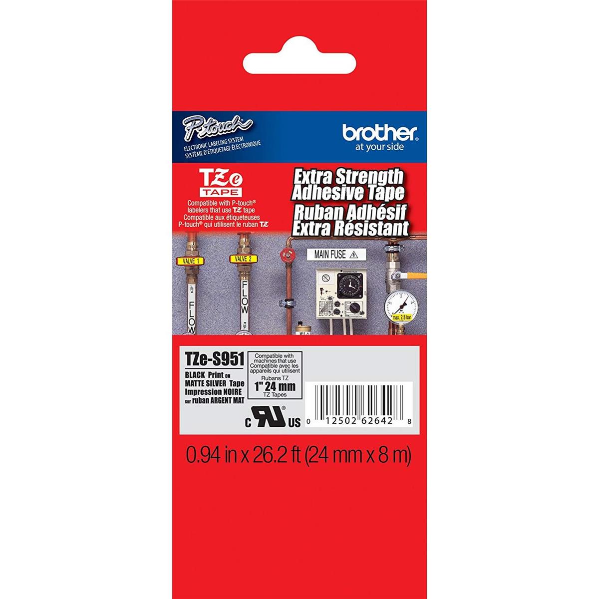 Image of Brother 0.94&quot; Laminated Tape with Extra Strength Adhesive
