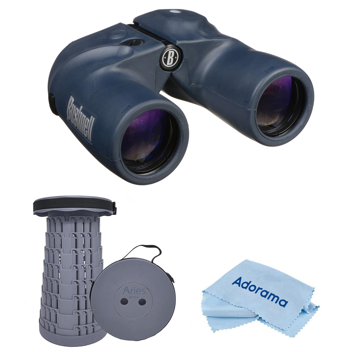 Bushnell 7x50 Marine Porro Prism Binoculars, w/Portable Telescoping Stool/Chair