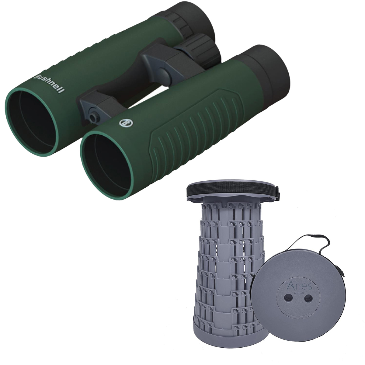 

Bushnell 10x42 Excursion Roof Prism Binocular,Green, w/Telescoping Stool/Chair
