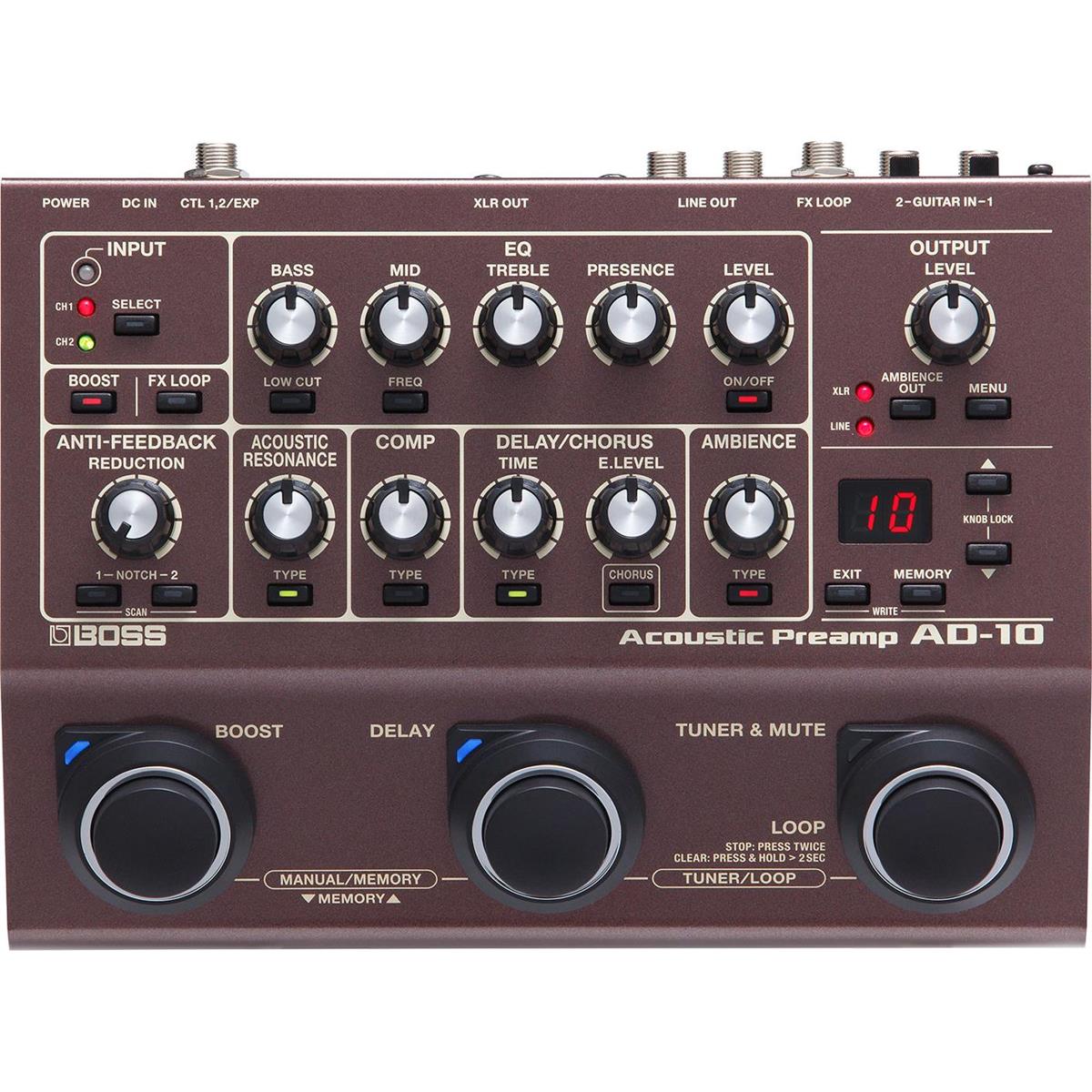 Image of Boss AD-10 Acoustic Preamp for Acoustic Guitars