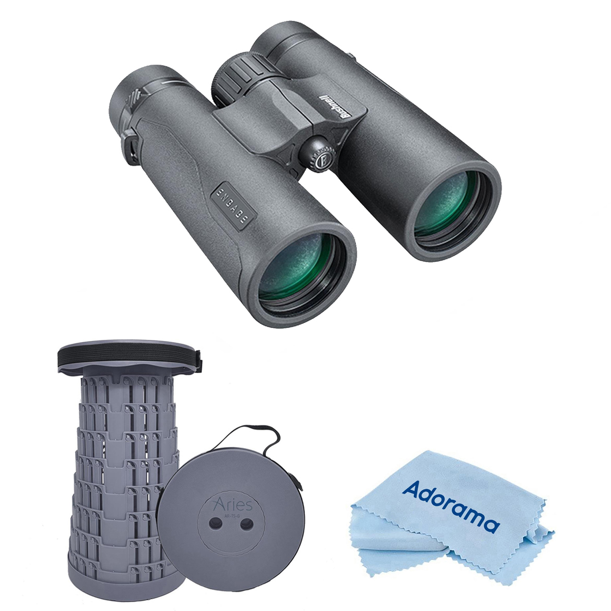 

Bushnell 10x42 Engage X Roof Prism Binoculars, Black, w/Telescoping Stool/Chair