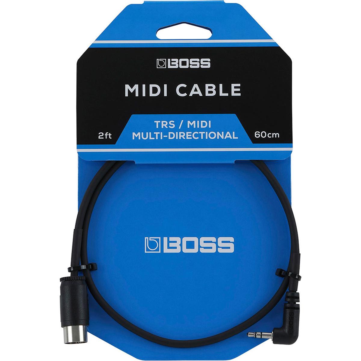Image of Boss BMIDI-35 2' 3.5mm Right-Angle TRS Male to 5-Pin MIDI Male Cable