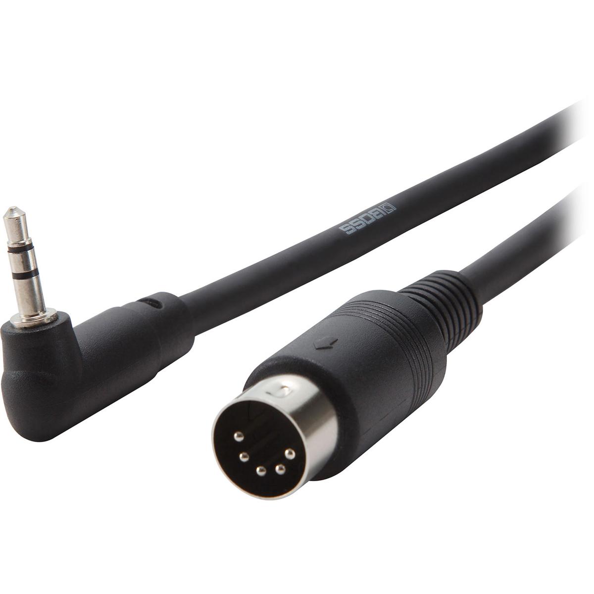 Image of Boss BMIDI-5-35 5' 3.5mm Right-Angle TRS Male to 5-Pin MIDI Male Cable