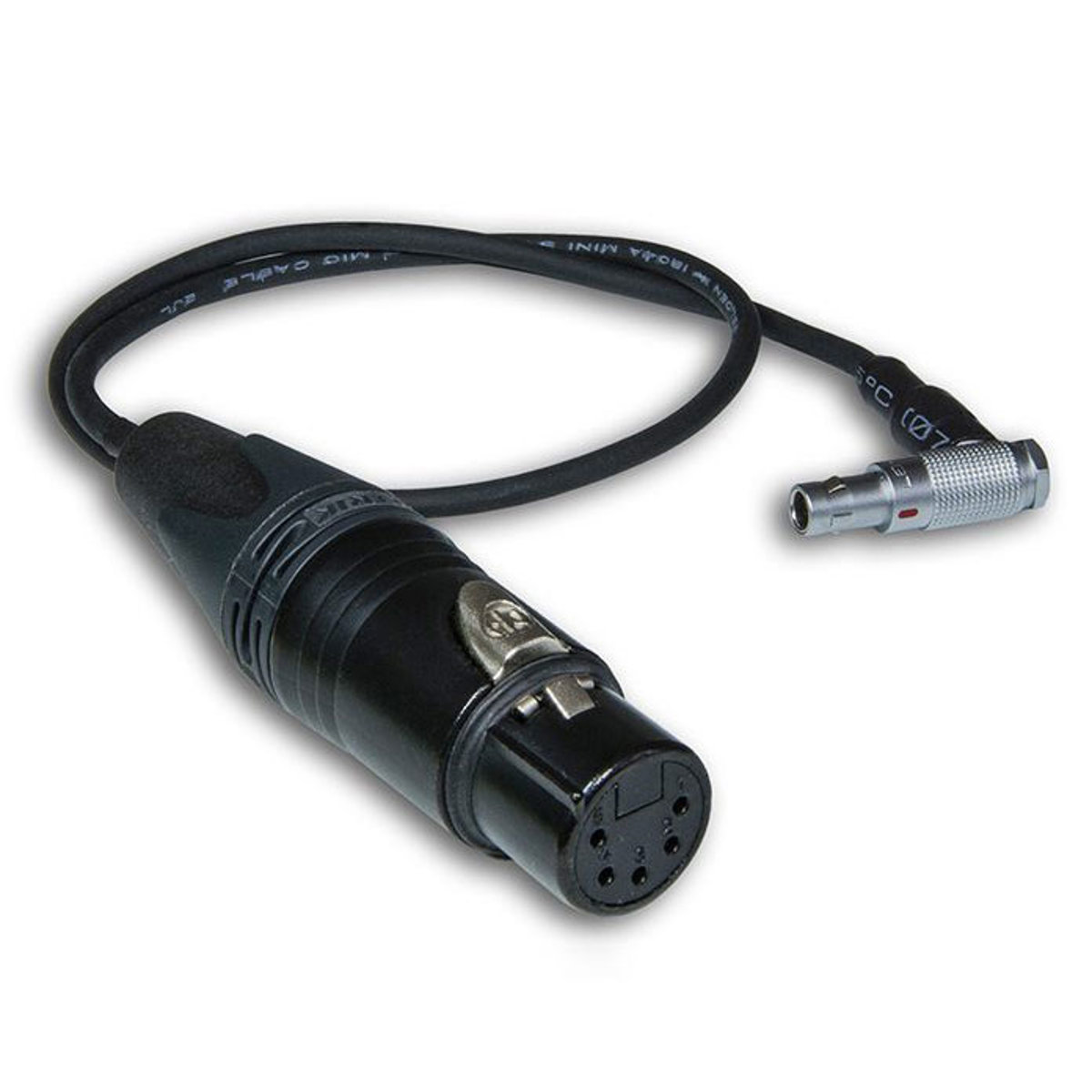 Image of BeachTek 17.7&quot; BT-LEMO XLR5F to Right-Angle LEMO Adapter Cable