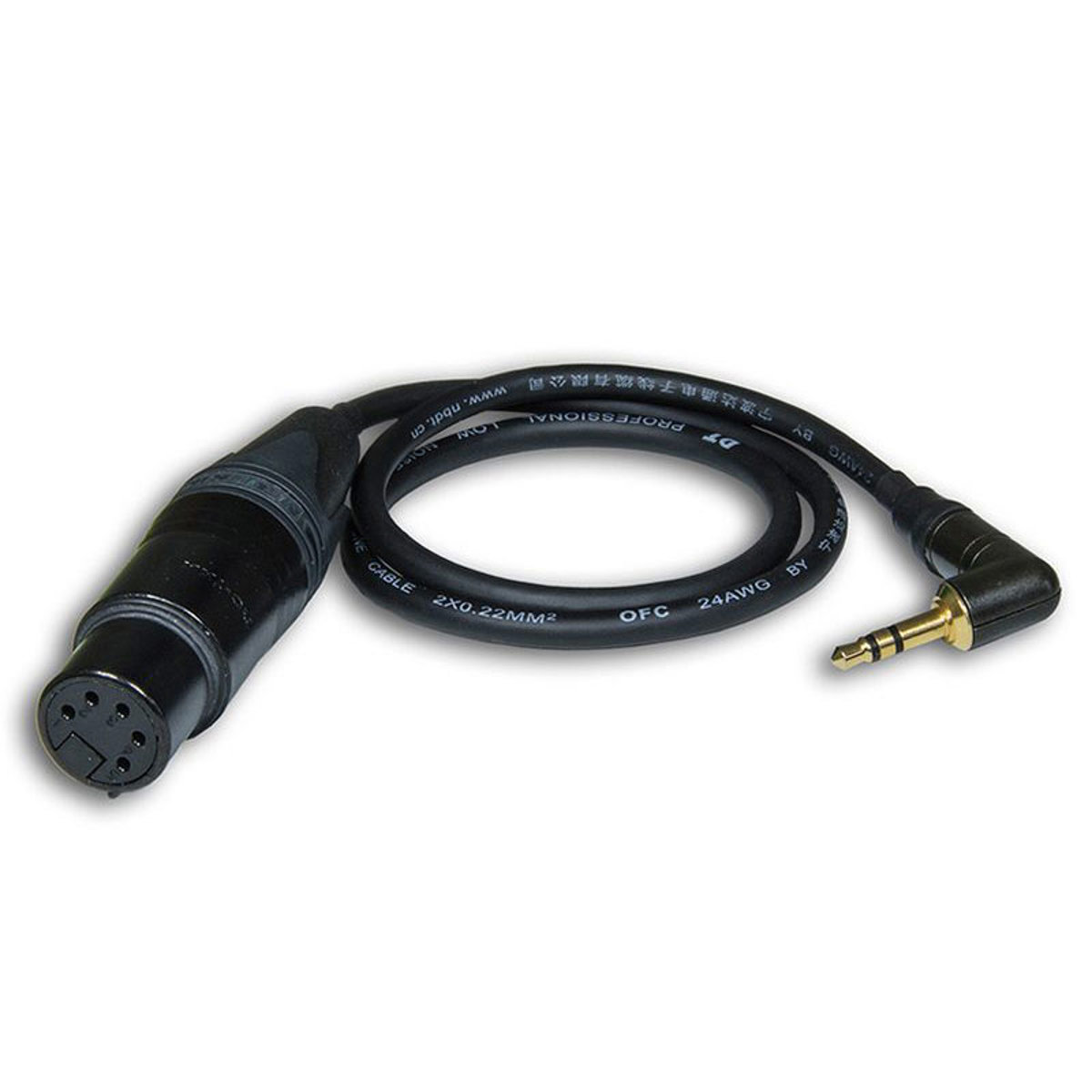 Image of BeachTek 17.7&quot; BT-MINI XLR5F to Right-Angle 3.5mm TRS Adapter Cable