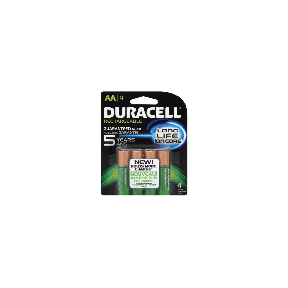 Image of Duracell 4-Pack 2400mAh Rechargeable &quot;AA&quot; NiMH Batteries with Duralock Power