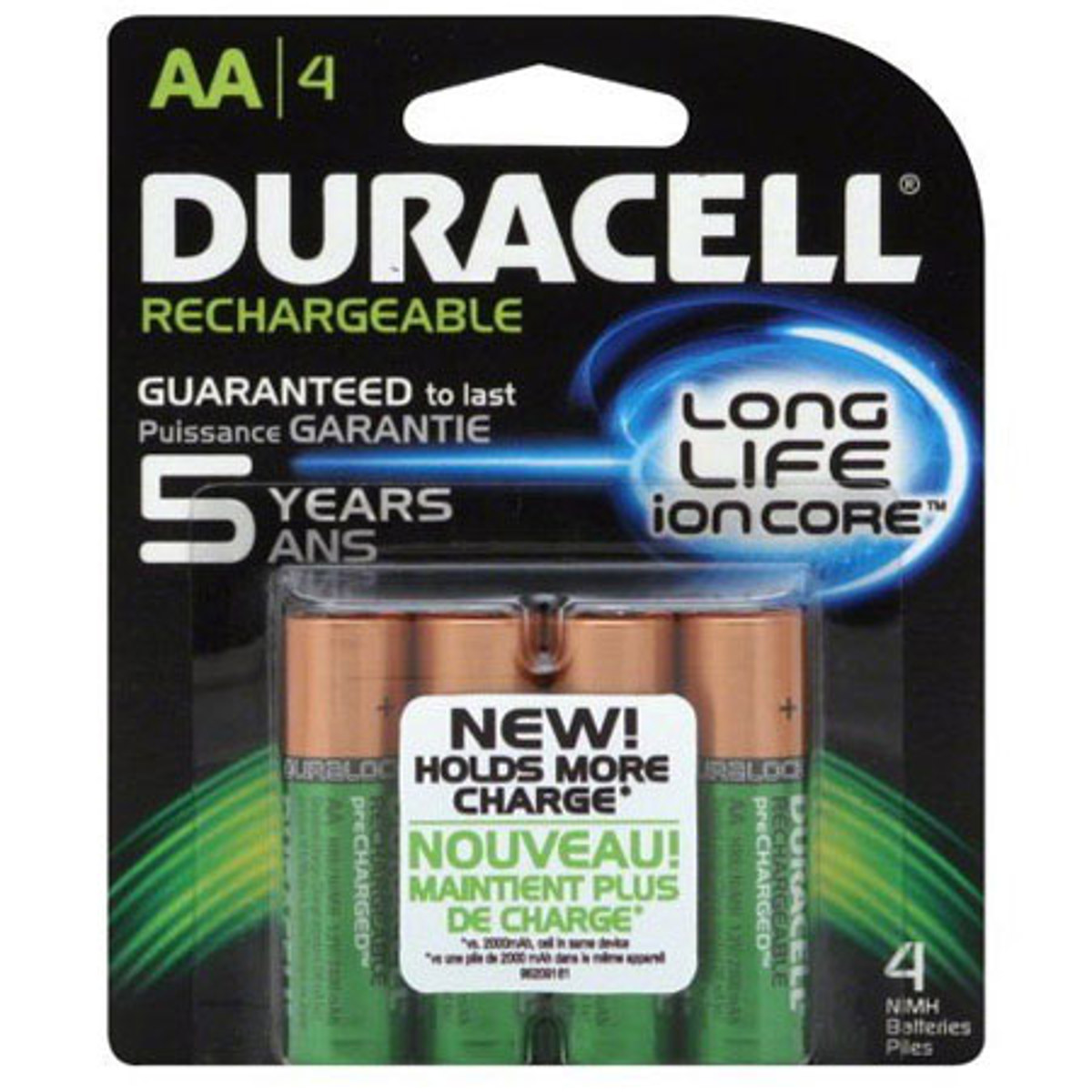 Image of Duracell 4-Pack 2400mAh Rechargeable &quot;AA&quot; NiMH Batteries with Duralock Power