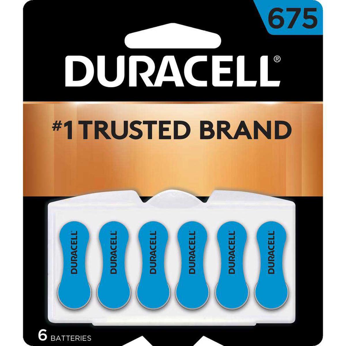 

Duracell 1.4V Size 675 Zinc Air Hearing Aid Battery, 6-Pack