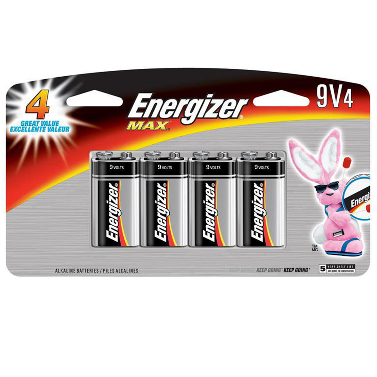 

Energizer MAX 9V Alkaline Battery, 4-Pack