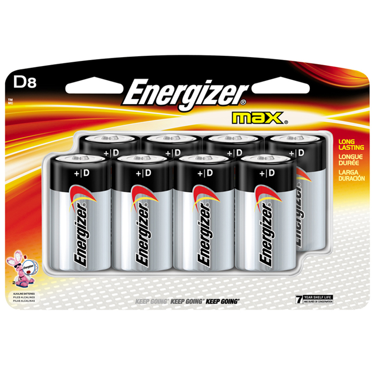 

Energizer MAX D 1.5V Alkaline Battery, 8-Pack