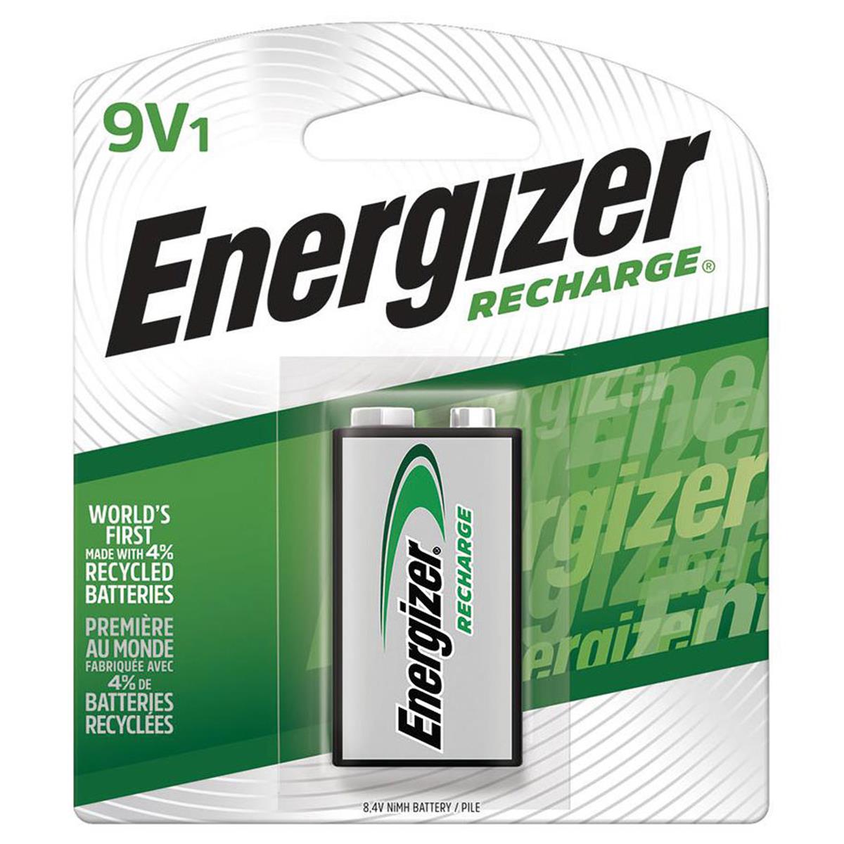Image of Energizer 9V 175mAh Rechargeable NiMH Battery