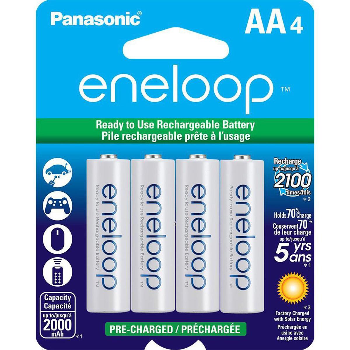 

Panasonic Eneloop AA 2000mAh Rechargeable Ni-MH Battery, 4-Pack