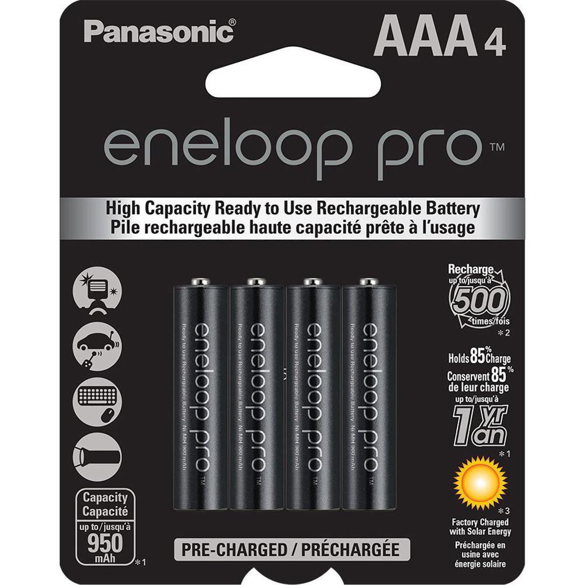 

Panasonic Eneloop Pro AAA 1.2V 950mAh Rechargeable NiMH Battery, 4-Pack