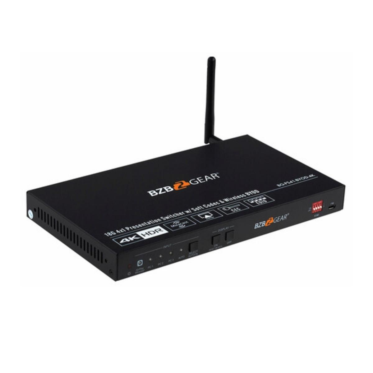 

BZB GEAR BG-PS41-BYOD-4K 4x1 4K Wireless BYOD Presentation Switcher