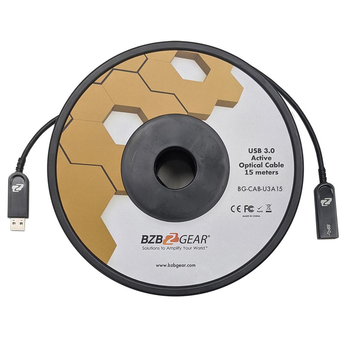 

BZB GEAR BZBGEAR BG-CAB-U3A15 USB 3.0 AM/AF Active Optical Extension Cable, 50'