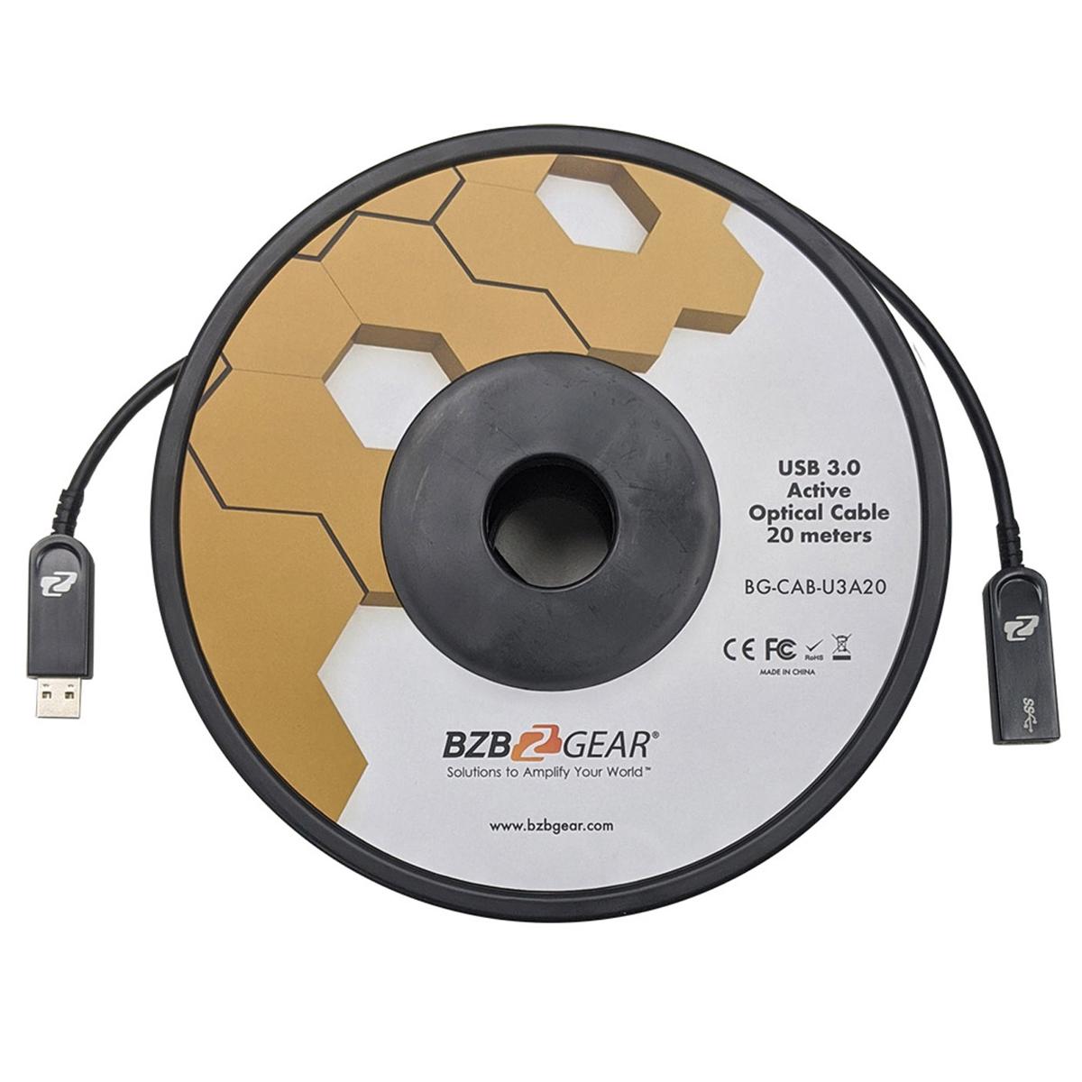 

BZB GEAR BZBGEAR BG-CAB-U3A20 USB 3.0 AM/AF Active Optical Extension Cable, 66'