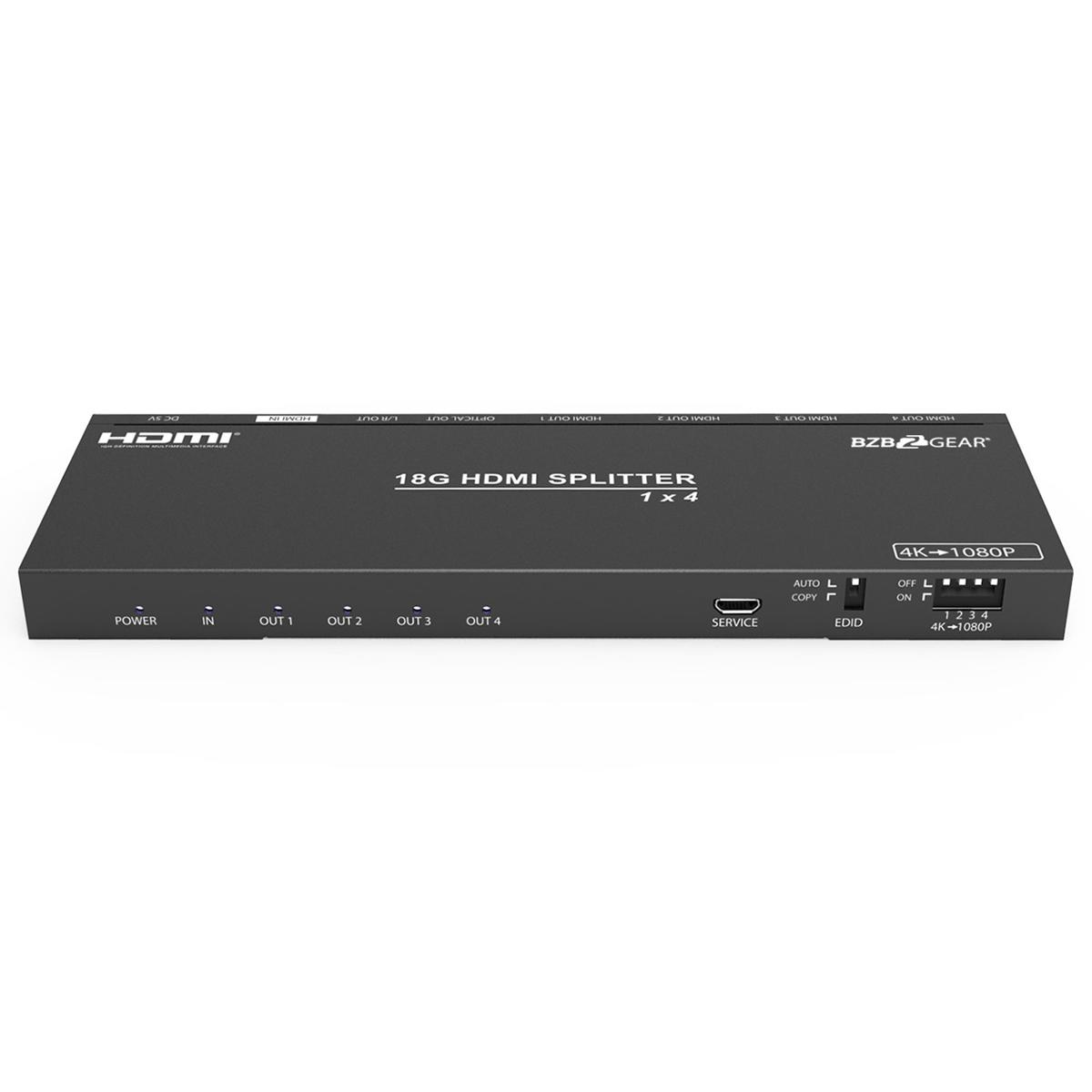 

BZB GEAR BZBGEAR BG-DA-1X4AS 4-Port 4K 60Hz HDMI Splitter with Down-Scaler