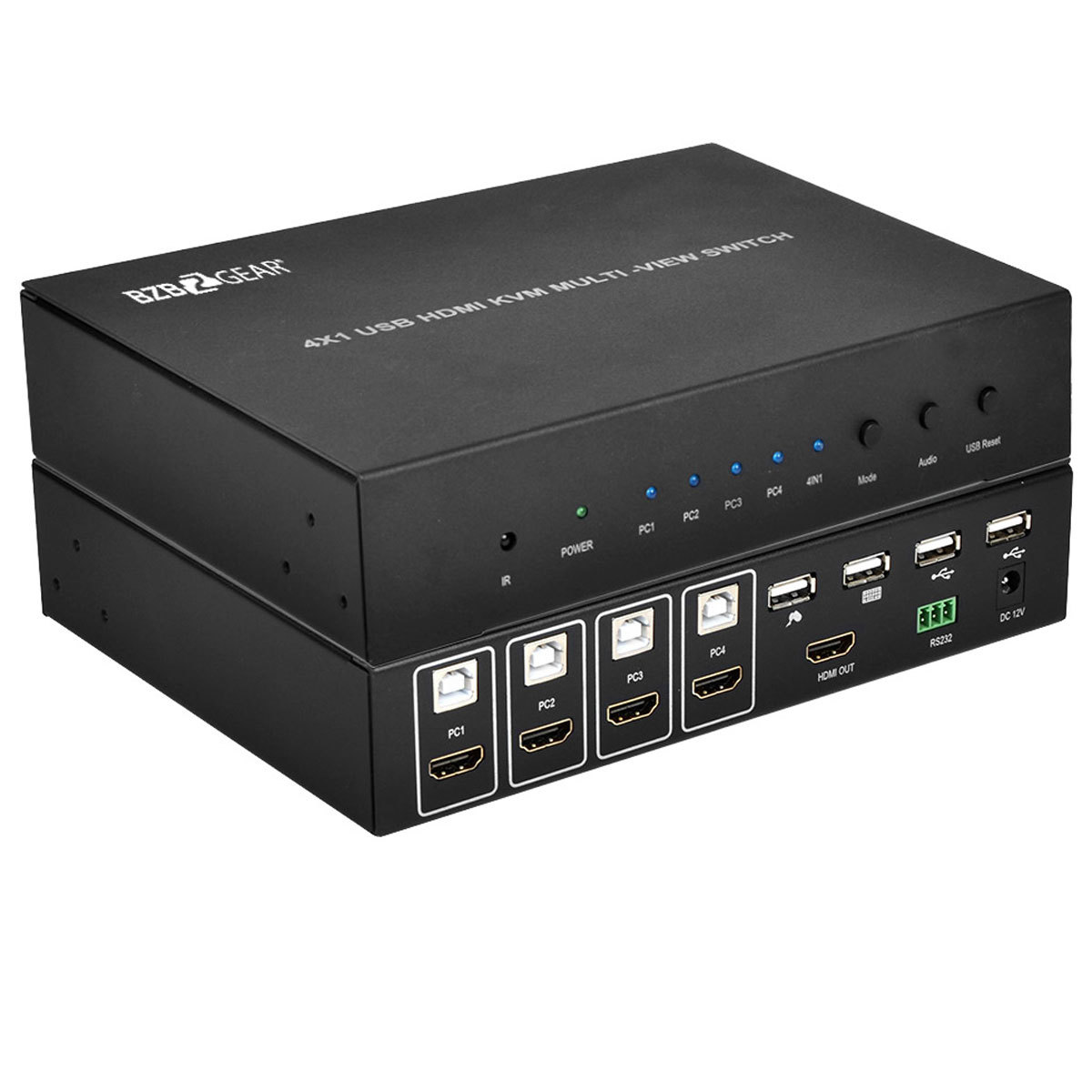 

BZB GEAR BZBGEAR BG-HD-MS4X1 FHD 4x1 Quad MultiViewer/Roaming Mouse Seamless KVM Switcher