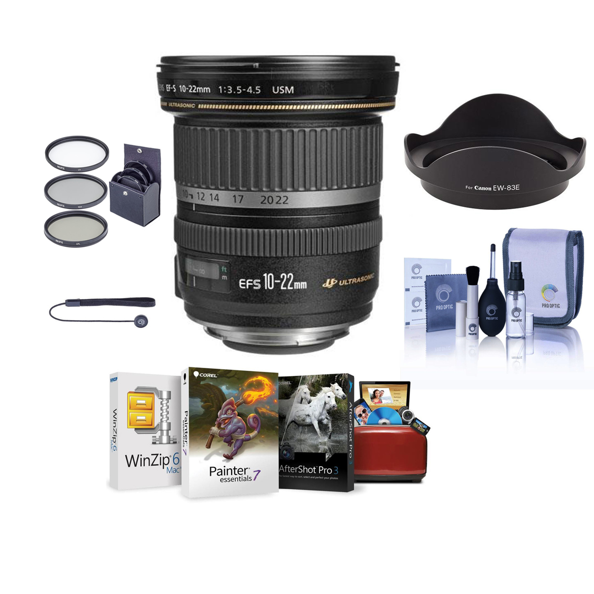 

Canon EF-S 10-22mm f/3.5-4.5 USM Lens with Free Mac Software & Accessories Kit