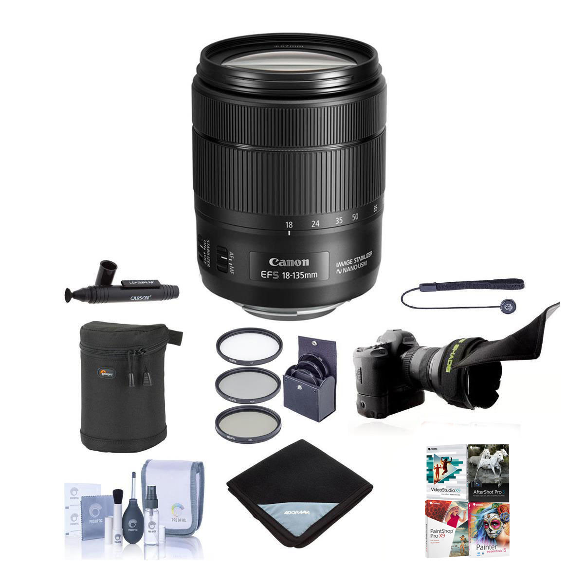 

Canon EF-S 18-135mm f/3.5-5.6 IS USM Lens with Premium Accessories Kit