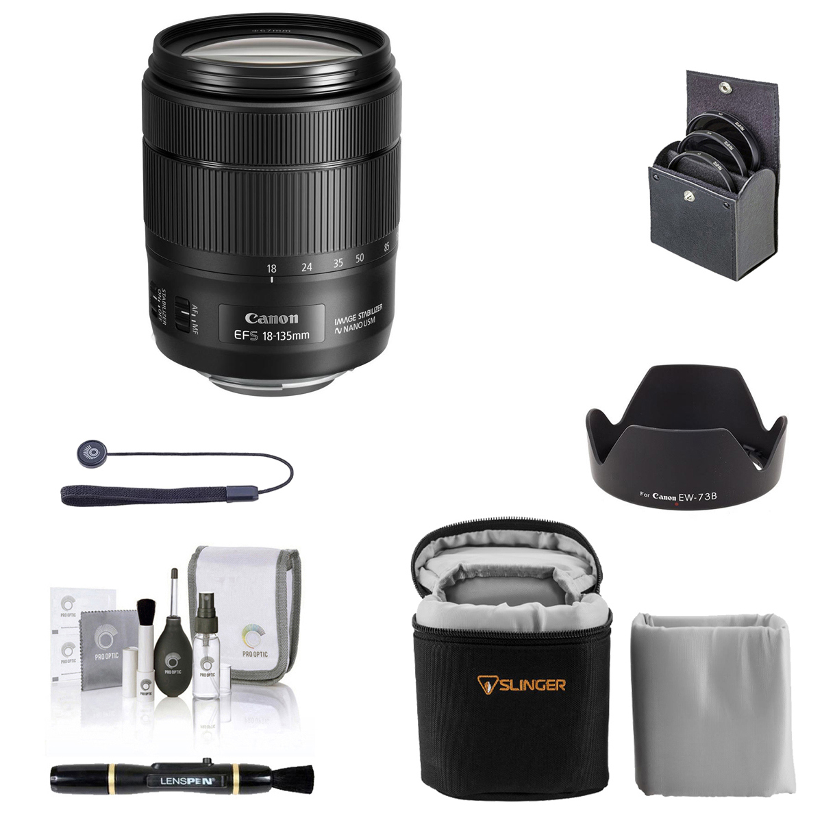 

Canon EF-S 18-135mm f/3.5-5.6 IS USM Lens with Essential Accessories Kit