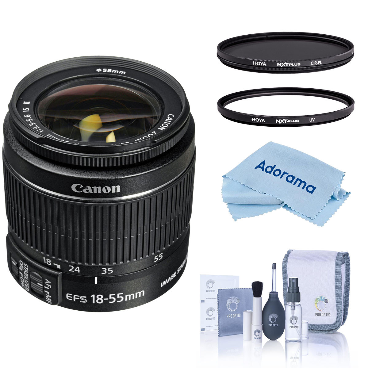 

Canon EF-S 18-55mm f/3.5-5.6 IS II Lens, Black, with 58mm UV & CPL Filters