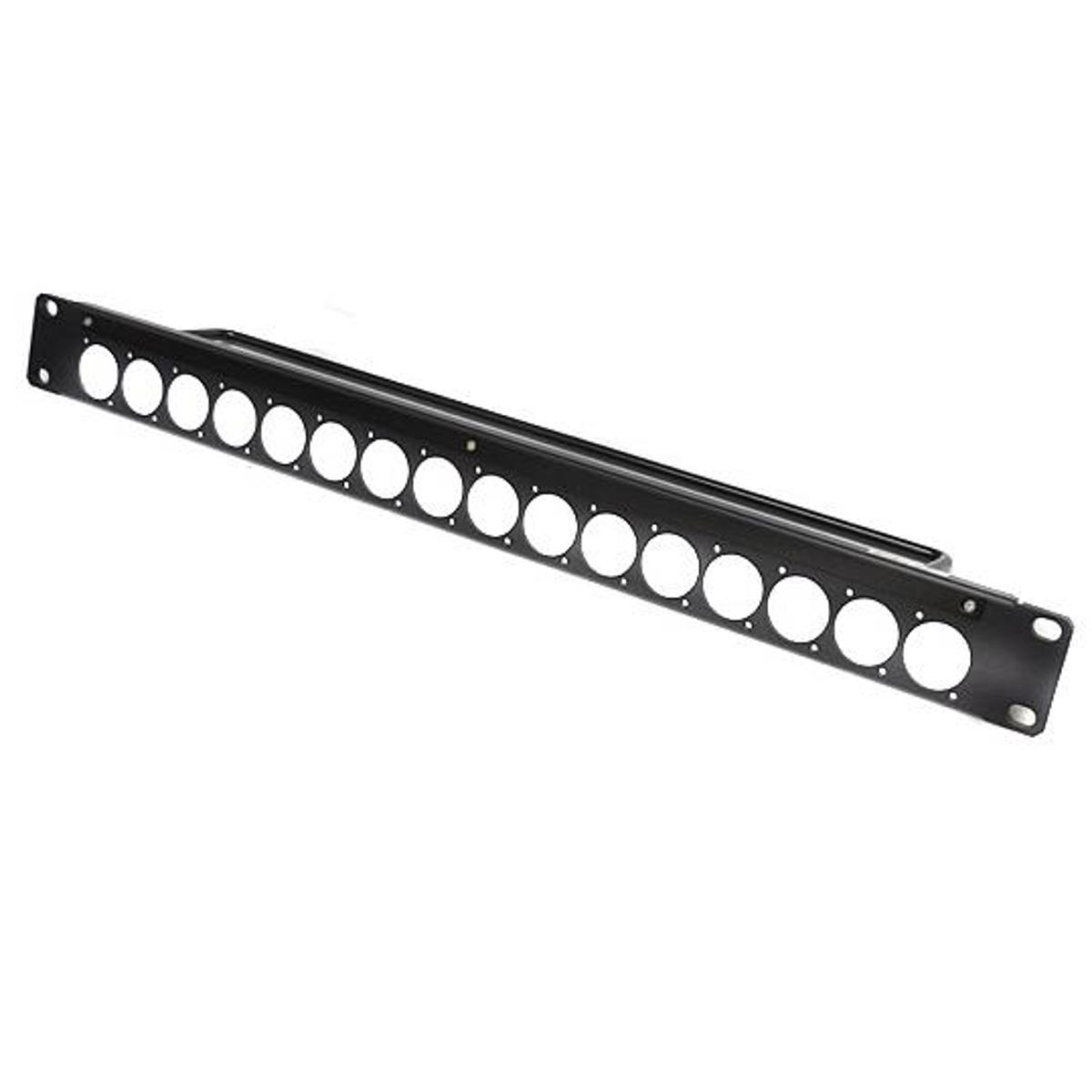 

Canare Custom A/V Connector Flat Panel with Cable Tie Bar, 1RU, Neutrik D Type