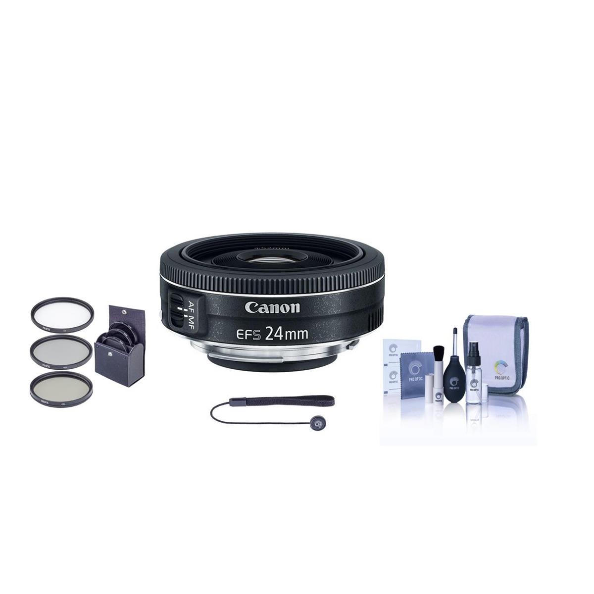 Image of Canon EF-S 24mm f/2.8 STM Lens with Accessories Kit