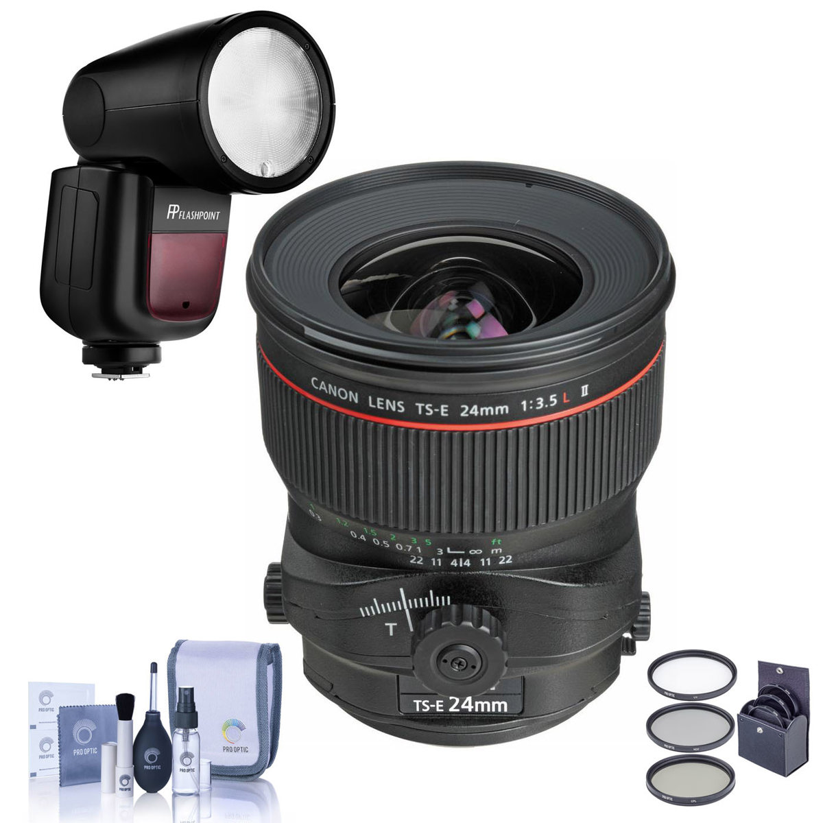 

Canon TS-E 24mm f/3.5L II Tilt-Shift Lens w/Flashpoint Zoom Li-on X R2 Flash Kit