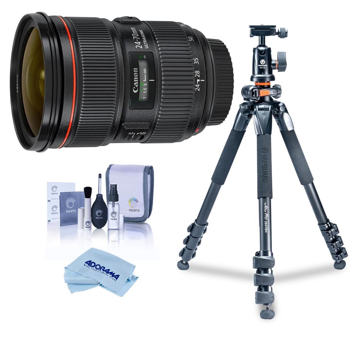 Image of Canon EF 24-70mm f/2.8L II USM Lens with Vanguard Alta Pro 264AT Tripod Kit