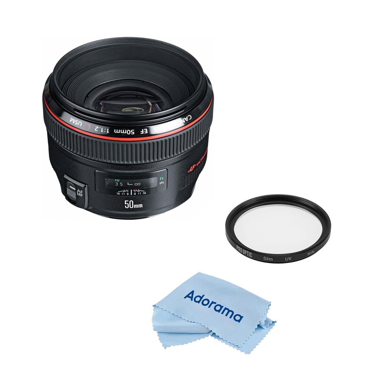 Image of Canon EF 50mm f/1.2L USM Lens with Accessories Kit