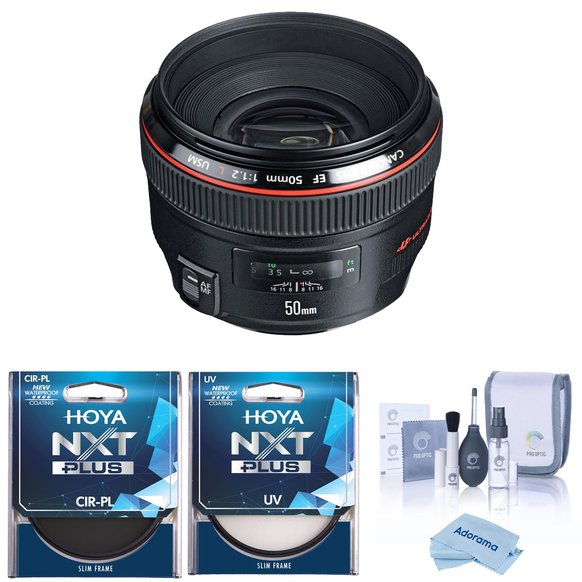 

Canon EF 50mm f/1.2L USM Lens, Bundle with Hoya 72mm UV and CPL Filters