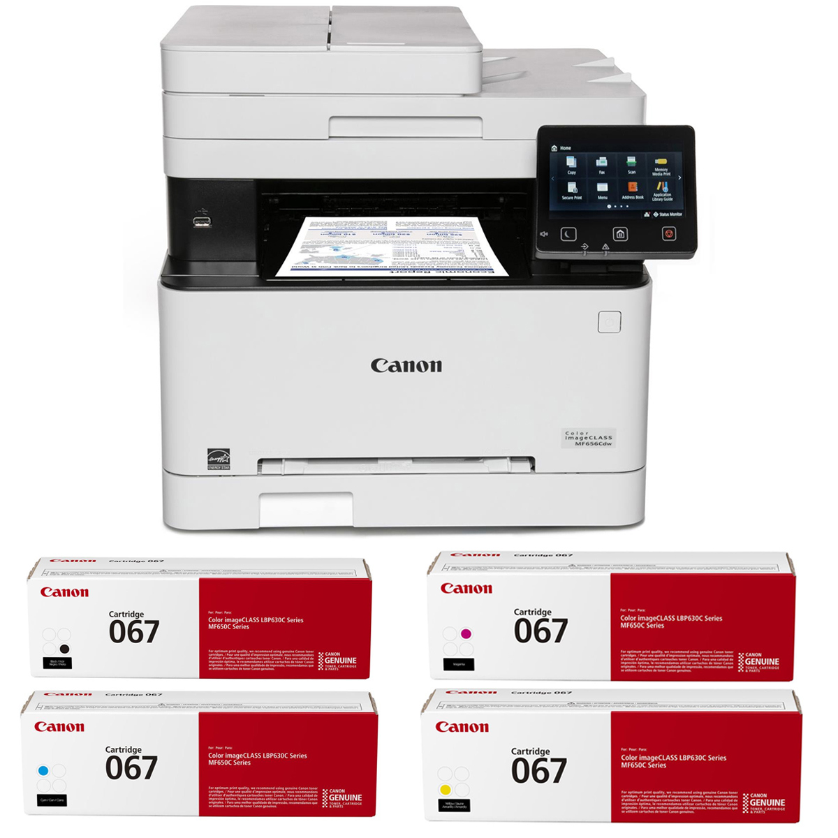 Canon imageCLASS MF656Cdw AIO Printer w/Black, Cyan, Magenta, Yellow Cartridges -  5158C002 KT