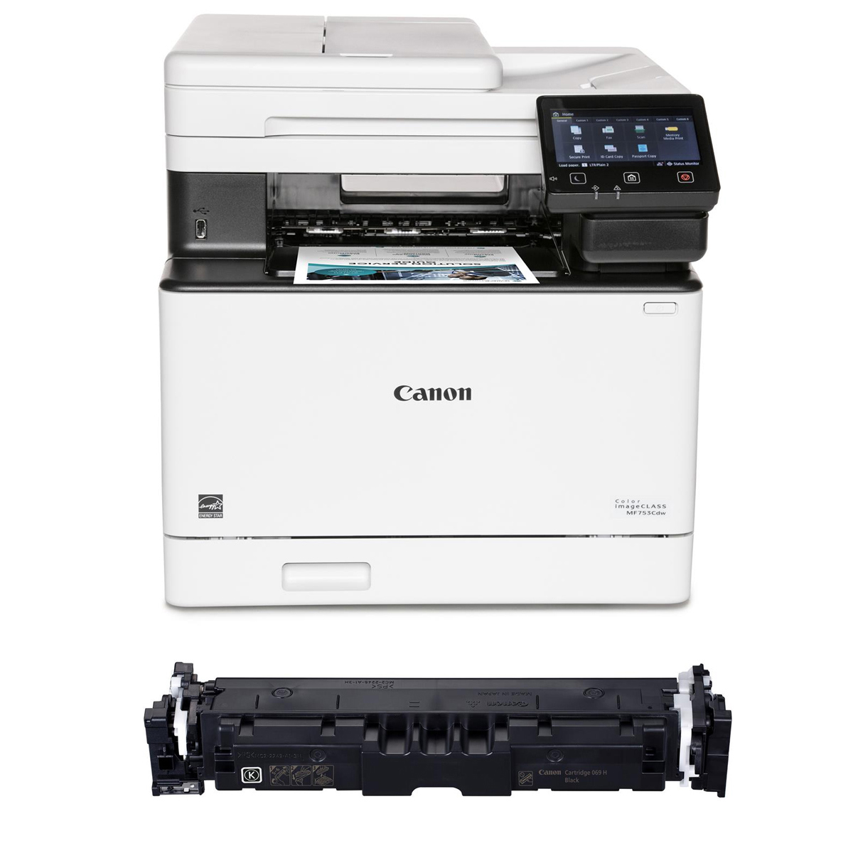 Canon Color imageCLASS MF753Cdw AIO Wireless Printer w/069 Black Toner Cartridge -  5455C010 K