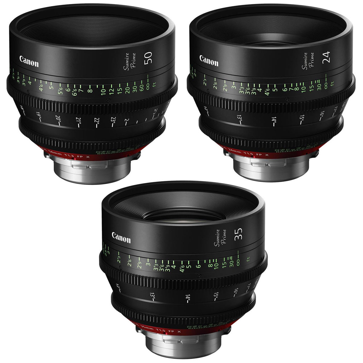 

Canon Sumire Prime CN-E 24mm, 35mm T1.5 & 50mm T1.3 FP X 3-Lens Kit for PL Mount