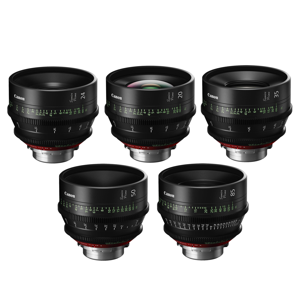 

Canon Sumire Prime CN-E 20mm, 24mm, 35mm, 50mm,85mm FP X 5-Lens Kit for PL Mount