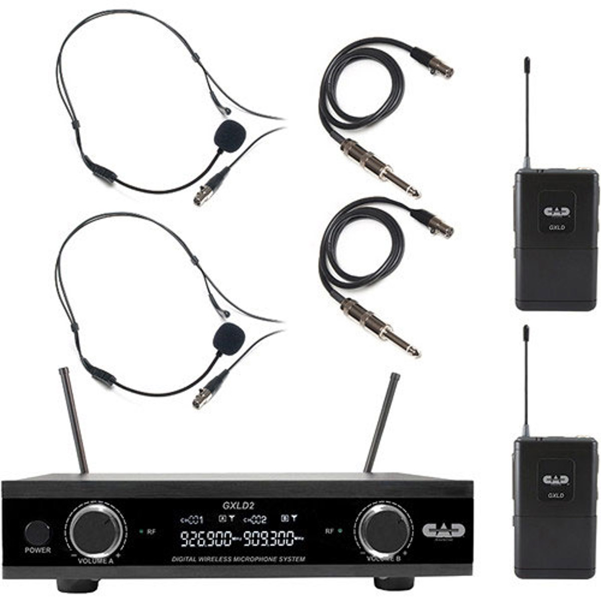 

CAD Audio GXLD2BB Digital Dual-Ch Wireless Dual Bodypack Microphone System, AH