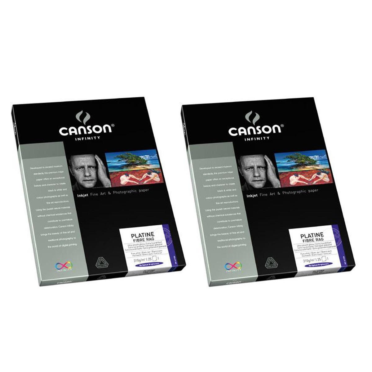 Image of Canson Infinity 2 Pack Platine Smooth Satin Fine Art Paper (11x17&quot;)