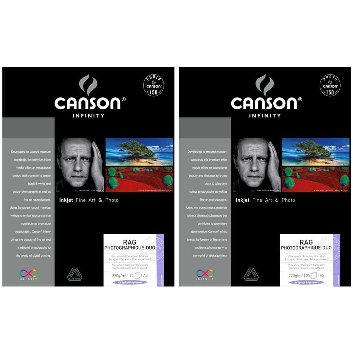 Image of Canson Infinity 2x Infinity Rag graphique Duo Photo Paper 13x19&quot; 25 Sheets