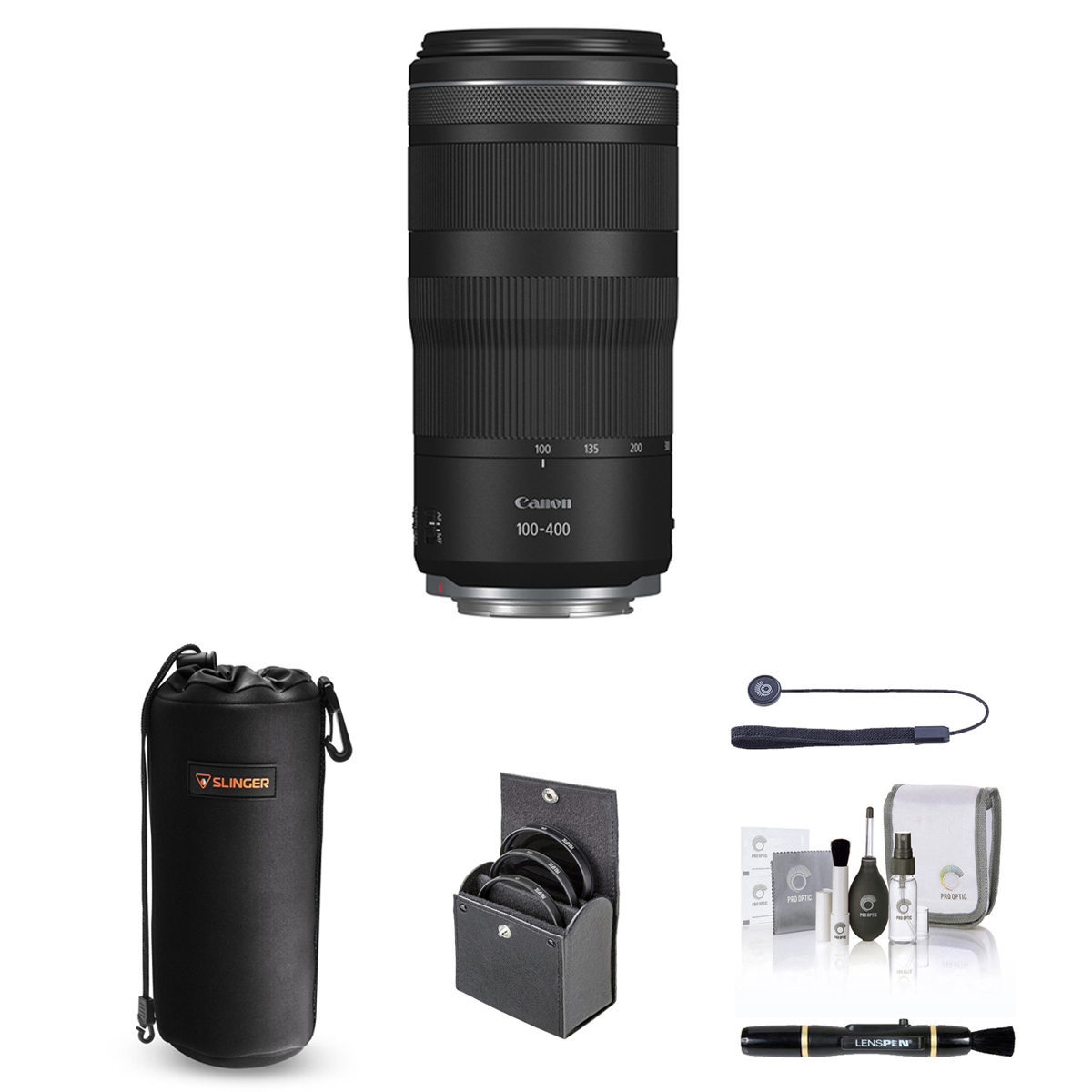 

Canon RF 100-400mm f/5.6-8 IS USM Lens with Essential Accessories Kit
